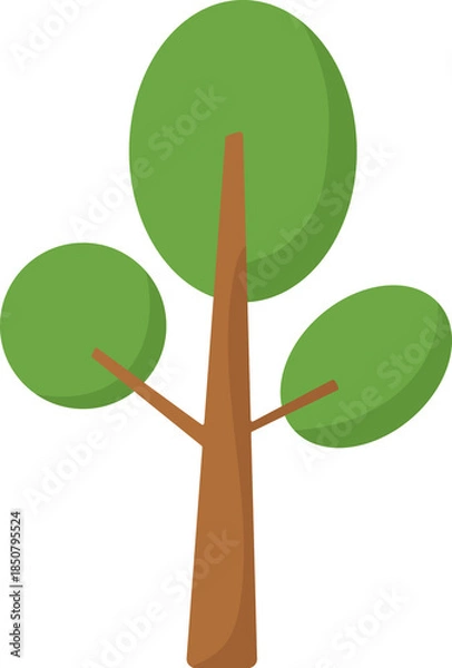 Obraz cartoon tree illustration, simple tree