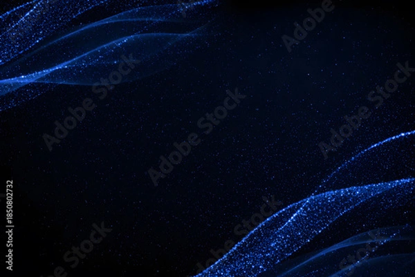 Obraz 青の輝きが舞う幻想的な流線背景