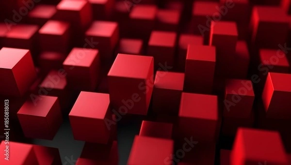 Obraz Red Cubes Abstract Background Motion Blur image