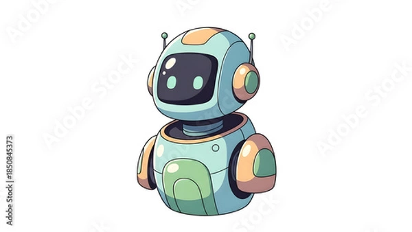Obraz Friendly AI Robot Character Illustration for Future Technology