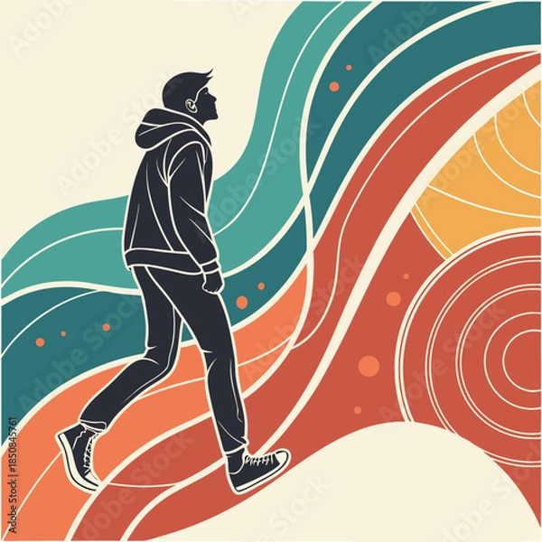 Obraz runner in the desert