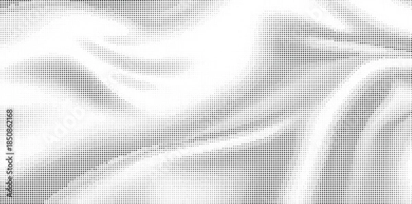 Fototapeta Wavy gradient halftone dots pattern. Vector illustration