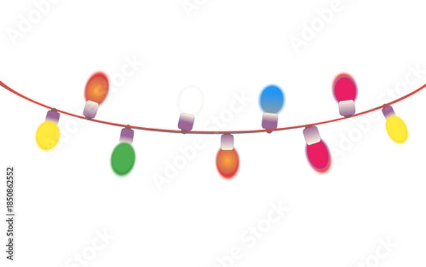 Obraz String light bulbs on white 