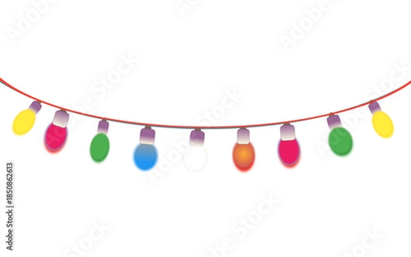 Obraz Colourful string lights isolated 