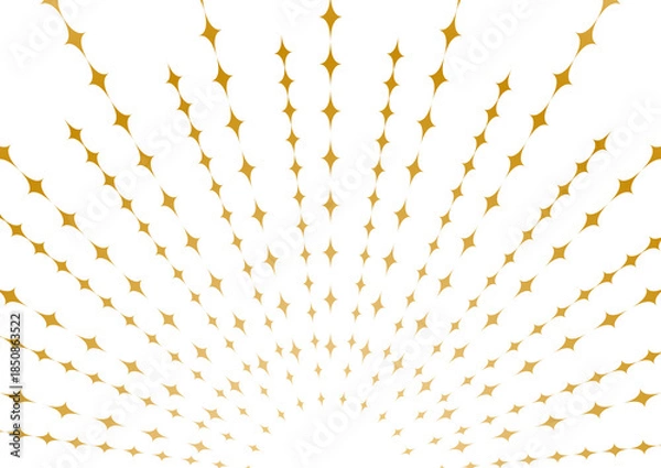 Obraz お祝いやセールに使える金色の星屑ドットのサンバースト・キラキラ輝く星の集中線と放射状の背景