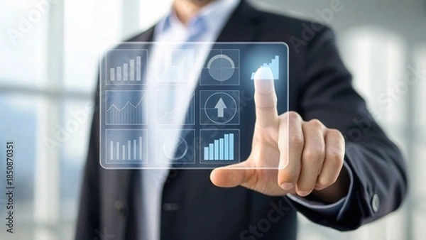 Obraz Minimalistic Finance Dashboard with Touch Gesture Interaction