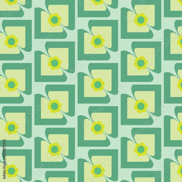 Obraz Floral Geometric Seamless Pattern Background