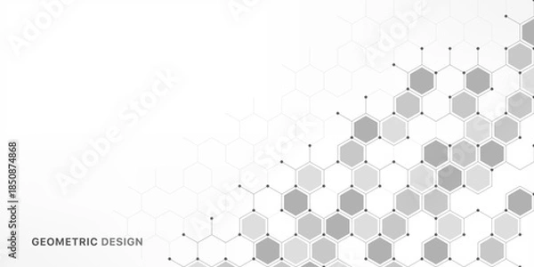 Obraz Graphic design element with abstract geometric background of simple hexagon pattern