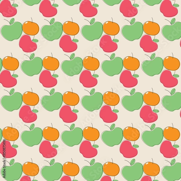 Obraz Apple Fruit Seamless Pattern Background Design