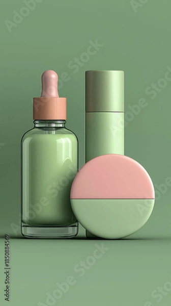 Obraz ミントグリーンのナチュラルコスメセット