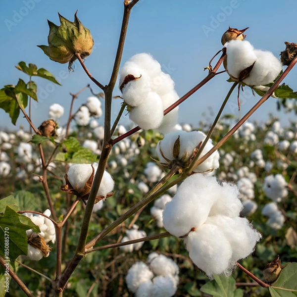 Obraz cotton buds on a branch