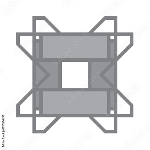 Obraz Grayscale Geometric Symmetrical Pattern Design
