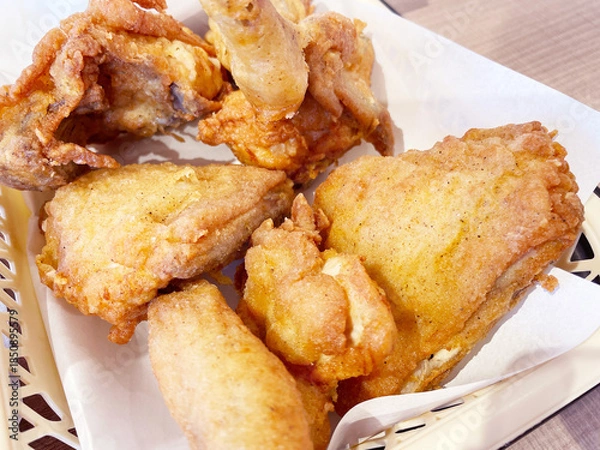 Fototapeta ジューシーで柔らかいフライドチキン