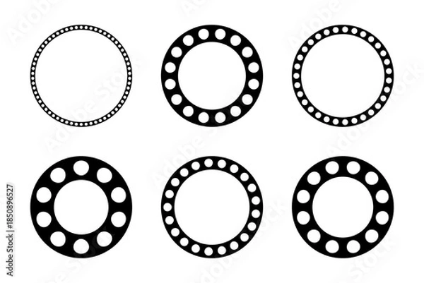 Fototapeta Set of Geometric Circle Design Elements Set. Abstract Round Shapes.