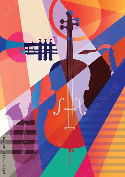 Fototapeta Colorful music background.