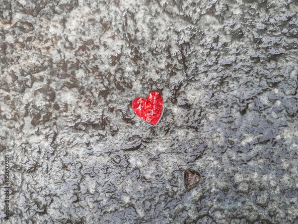 Obraz red heart over stone