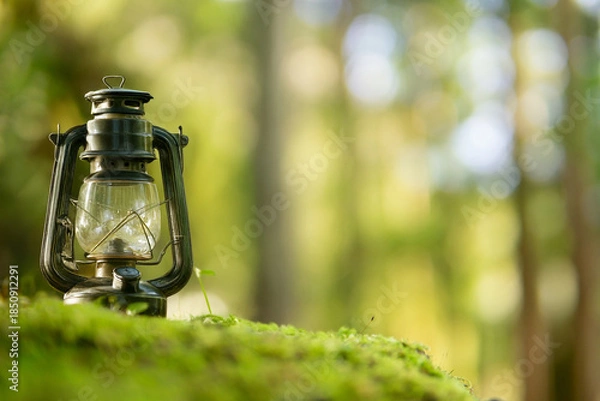 Obraz 森の中のオイルランタン