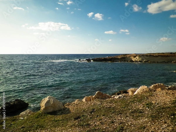 Fototapeta Coastal area in Cyprus near Coral Bay.