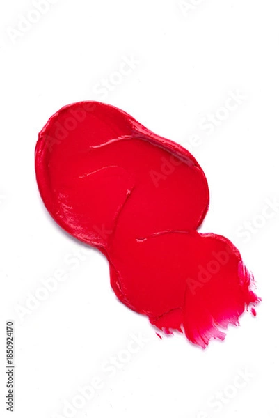 Obraz Single glossy red lip gloss swatch with a thick texture.