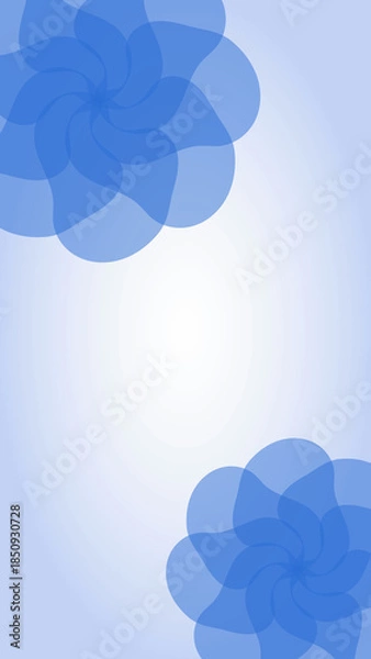 Obraz エレガントな青い花の背景イラスト