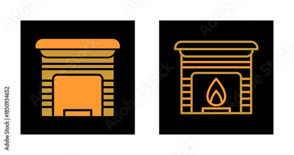 Fototapeta Fireplace Icon Design