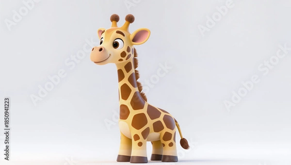 Fototapeta Cute Cartoon Giraffe Smiling.