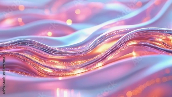 Obraz Abstract wavy, elegant and colorful satin ribbons background with light effect
