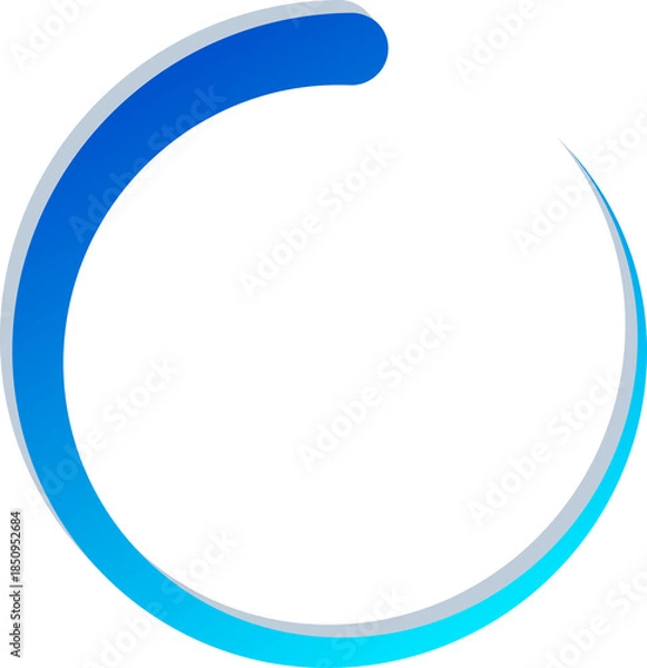 Obraz 3D Slow Loading Circular Progress Icon Isolated on Transparent Background