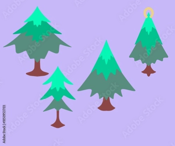 Obraz christmas tree set