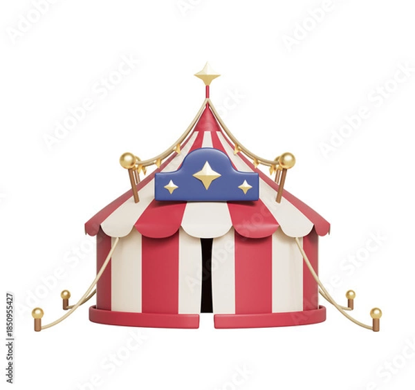 Fototapeta 빨간색과 흰색 줄무늬 서커스 텐트 Red and White Striped Circus Tent