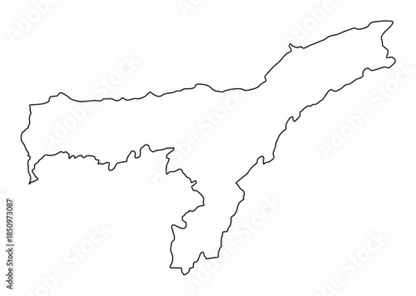 Obraz Assam State outline map