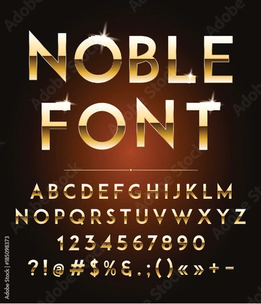 Fototapeta High quality gold-effect vector letters. Vector illustration
