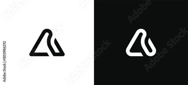 Obraz initial A Letter monogram logo design. Triangle vector illustration template