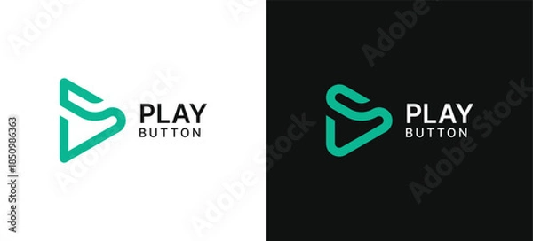 Obraz Media Play Button Logo design vector illustration template