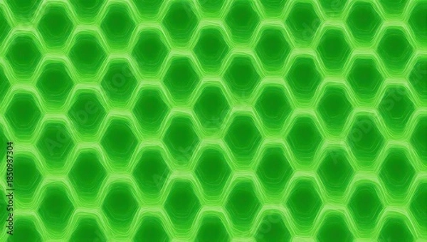 Obraz Vibrant Green Hexagonal Pattern - A Modern Abstract Design.