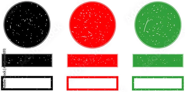 Fototapeta Grunge Circle and Rectangle Shapes Set