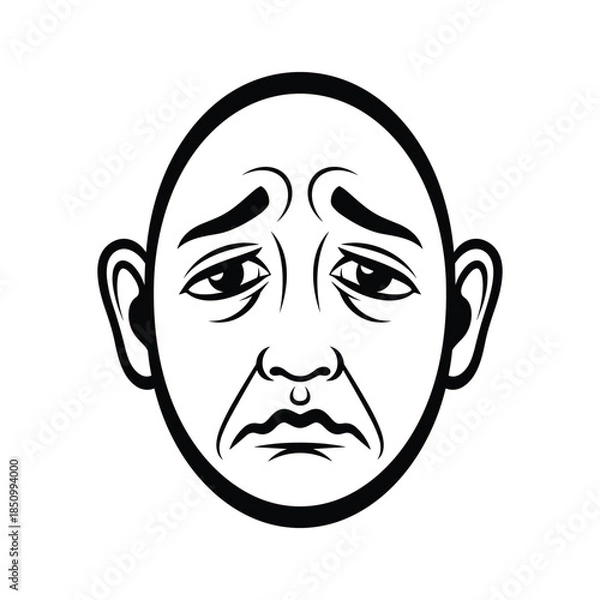 Obraz Angry bald man face expression