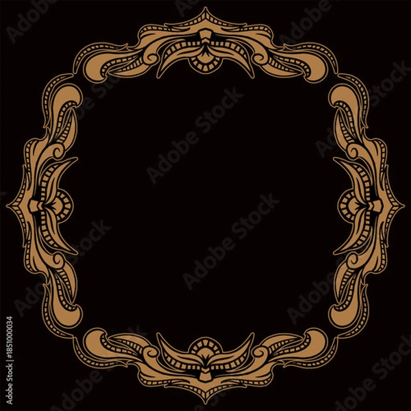 Obraz Classic vintage border element with isolate black background