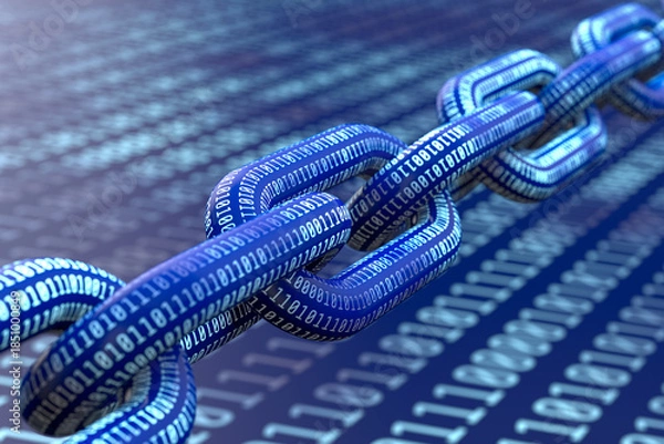 Obraz Internet communication. Binary coding. 3D illustration