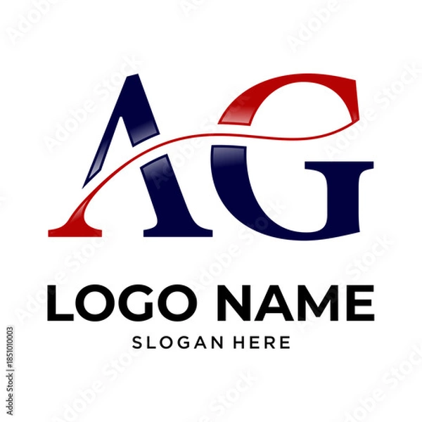 Obraz Letter AG Logo Vector
