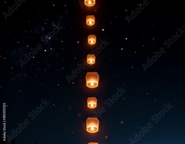 Fototapeta Sky Lanterns Ascending