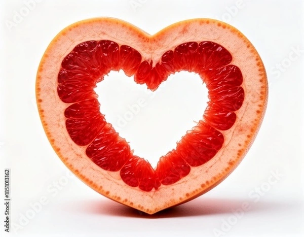 Fototapeta Heart-Shaped Grapefruit Slice
