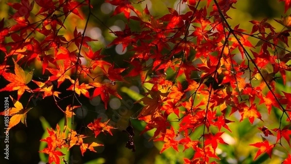 Obraz red autumn leaves