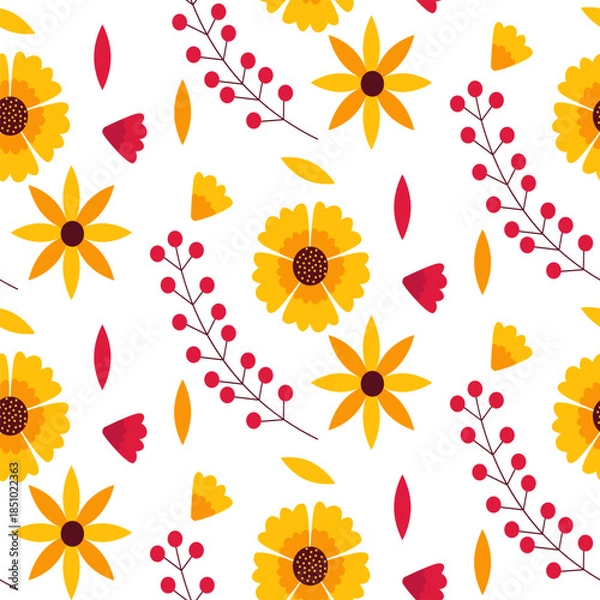 Fototapeta Floral seamless pattern design