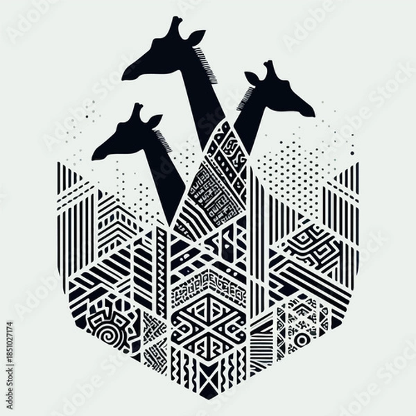 Fototapeta Giraffe vector illustration