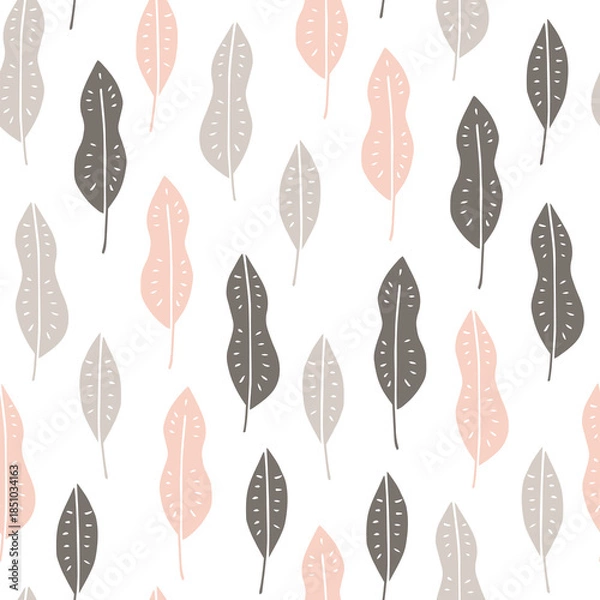 Obraz 北欧風の植物のシームレスパターン