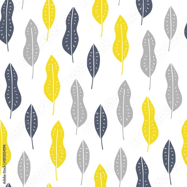 Obraz 北欧風の植物のシームレスパターン