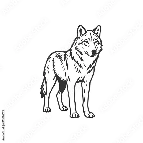 Obraz Polar Mist Wolf Smooth Outline