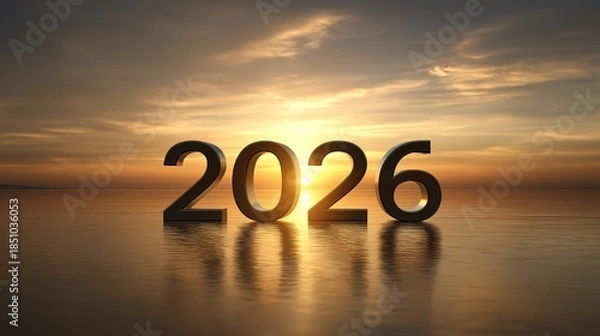 Fototapeta 新年を象徴する日の出の風景