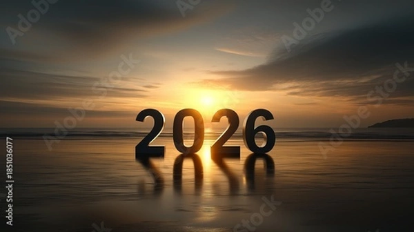 Fototapeta 新年を象徴する日の出の風景